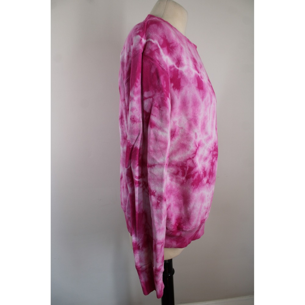 Monrow M Pink Tie Dye Sweatshirt Crewneck Long Sleeve French Terry - Picture 4 of 11